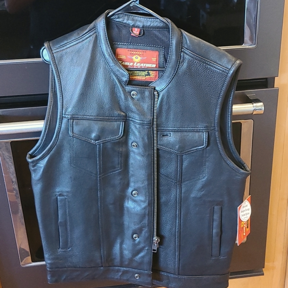 Eagle leather motorcycle vest